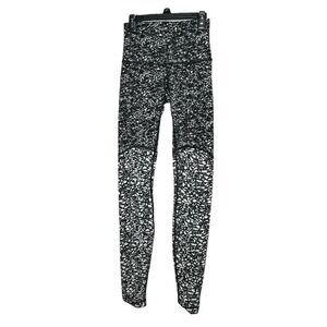 Lululemon Wunder Under High Rise Black and White Activewear Leggings Size 4